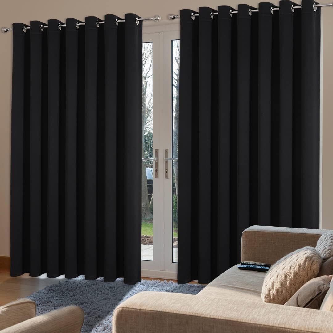 Joydeco Blackout Curtains sliding glass door curtains, patio sliding door living room extra wide curtains, room partition curtains.