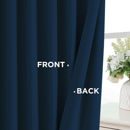 Cortinas opacas Joydeco negras de 244 cm de largo, juego de 2 paneles para dormitorio