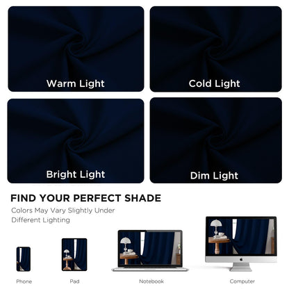 Cortinas opacas Joydeco negras de 244 cm de largo, juego de 2 paneles para dormitorio