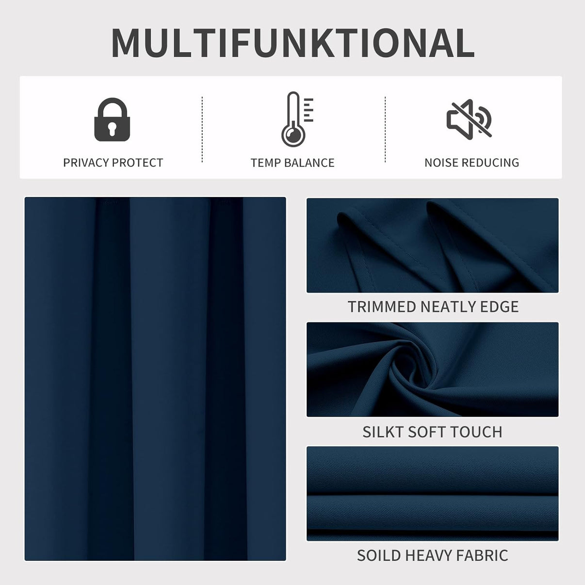 Joydeco Blackout Curtains 2 Panels Set, featuring thermal insulated long curtains