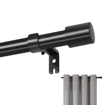 Joydeco Adjustable Curtain Rod 32 to 144 Inches - 1 Inch Diameter Heavy Duty Window Rod with Brackets & Finials