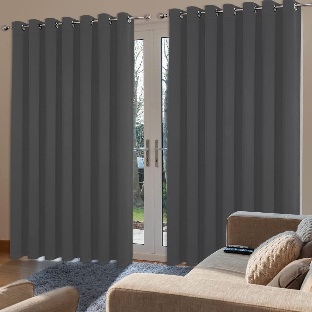 Joydeco Blackout Curtains sliding glass door curtains,  patio sliding door living room extra wide curtains, room partition curtains. - Joydeco