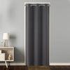 Grey blackout door curtain with silver grommets for doorway privacy, room divider, closet, bedroom, living room.
