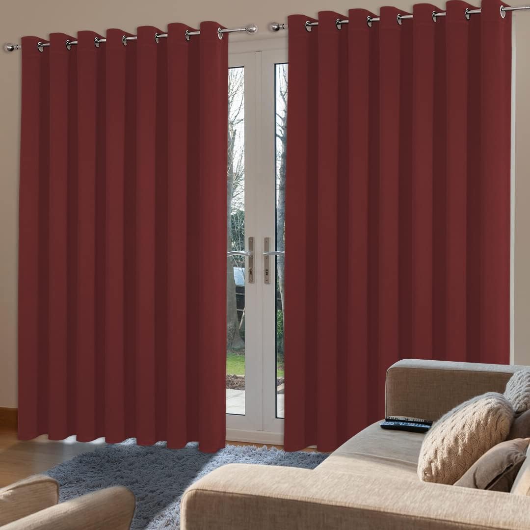 Joydeco Blackout Curtains sliding glass door curtains, patio sliding door living room extra wide curtains, room partition curtains.