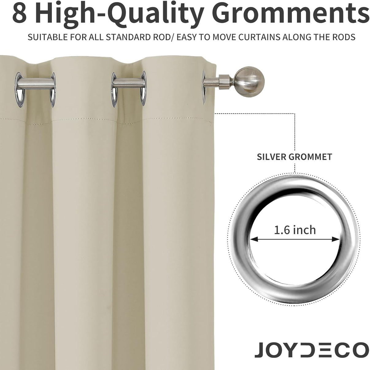 Joydeco Blackout Curtains 2 Panels Set, featuring thermal insulated long curtains