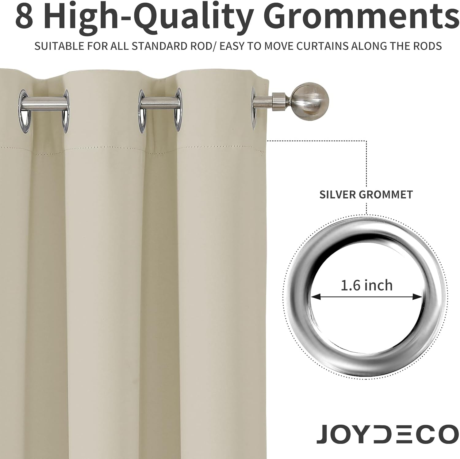 Joydeco Blackout Curtains 2 Panels Set, featuring thermal insulated long curtains