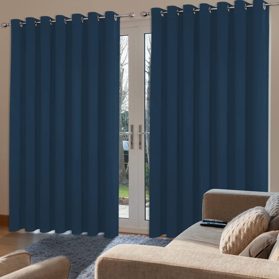 Joydeco Blackout Curtains sliding glass door curtains,  patio sliding door living room extra wide curtains, room partition curtains. - Joydeco