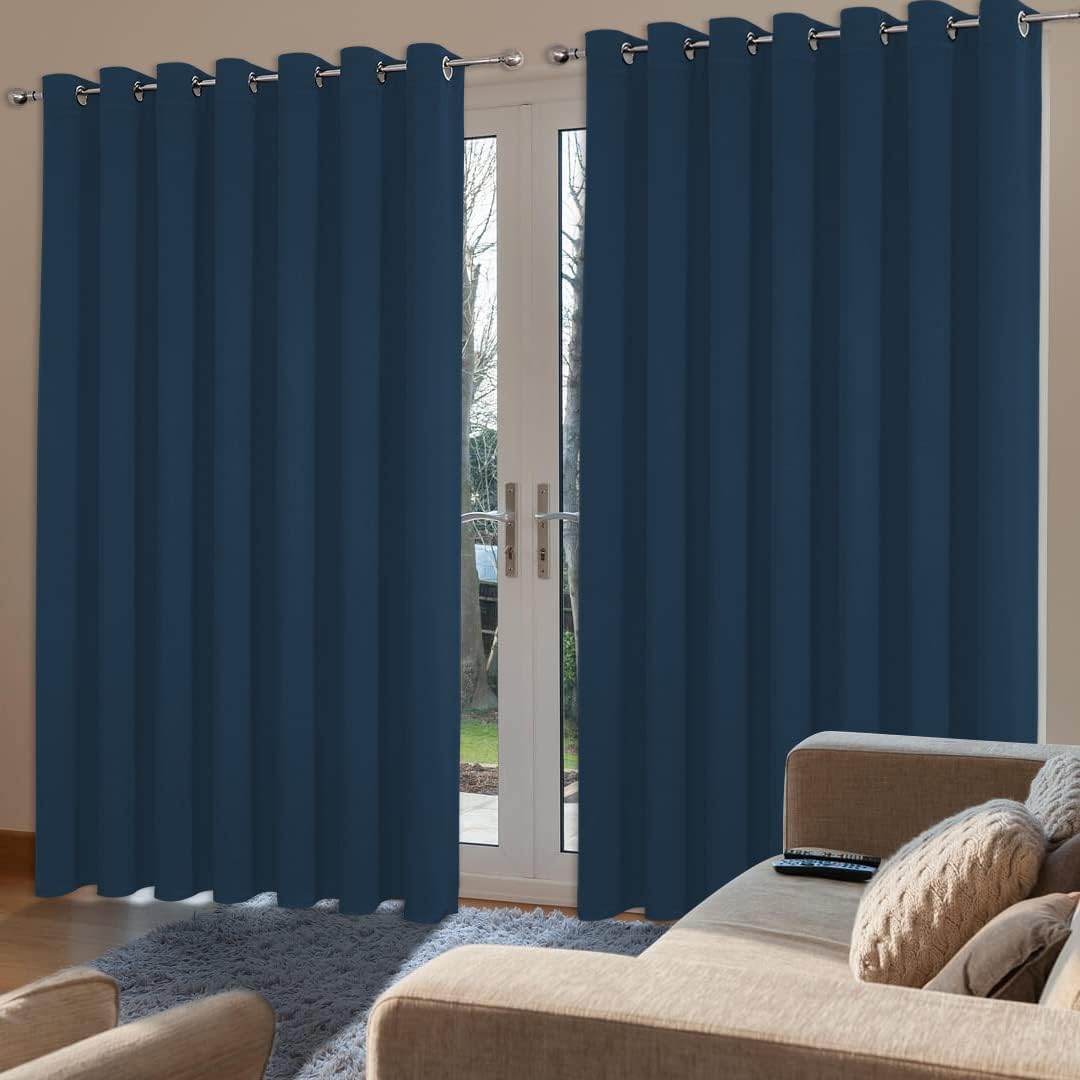 Joydeco Blackout Curtains sliding glass door curtains, patio sliding door living room extra wide curtains, room partition curtains.