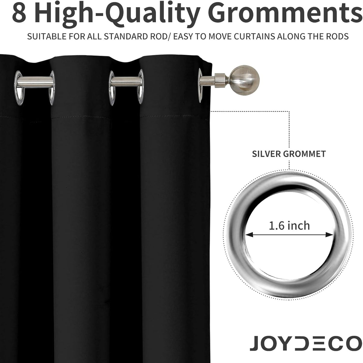Joydeco Blackout Curtains 2 Panels Set, featuring thermal insulated long curtains