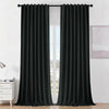 Joydeco Blackout Curtains Linen 100% Blackout Curtain for Bedroom, Rod Pocket & Back Tabs Window Drapes 2 Panels Set