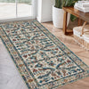 Joydeco Runner Rug Non Slip Machine Washable Vintage Rug, Low Pile Non Slip Chenille Print Rugs for Living Room, Entryway, Bedroom, Kitchen and Corridor, Bathroom