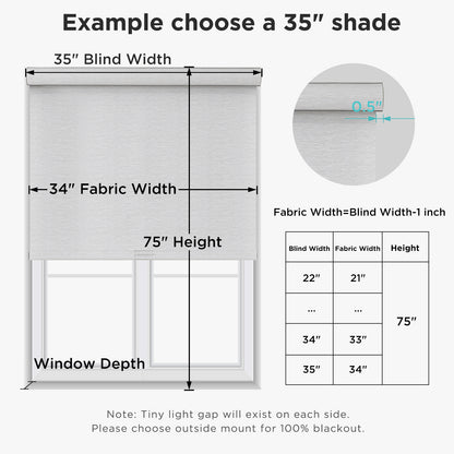 Joydeco Natural Woven Roller Shades for Indoor Windows, Cordless Blackout Blinds with Curved Valance, Thermal Insulated UV Protection Privacy Window Shades for Home and Office