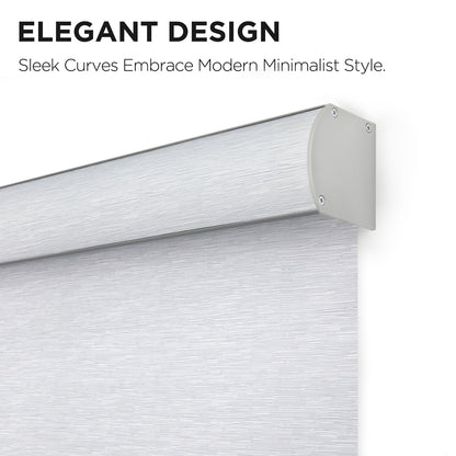 Joydeco Natural Woven Roller Shades for Indoor Windows, Cordless Blackout Blinds with Curved Valance, Thermal Insulated UV Protection Privacy Window Shades for Home and Office