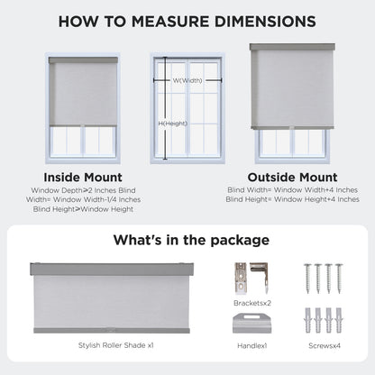 Joydeco 100% Blackout Roller Shades Cordless Blinds for Windows, Free-Stop Shades, UV Protection, Natural Woven Blinds for Home and Office, Light-Proof Aluminum Cover