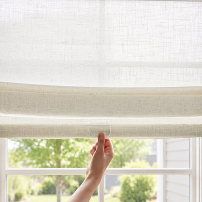 Linden Linen Blend Sheer Roman Shade