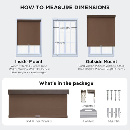 Joydeco 100% Blackout Roller Shades (Pro), Free-Stop Cordless Blinds for Windows, UV Protection, Natural Woven Blinds for Home and Office, Light-Proof Aluminum Cover