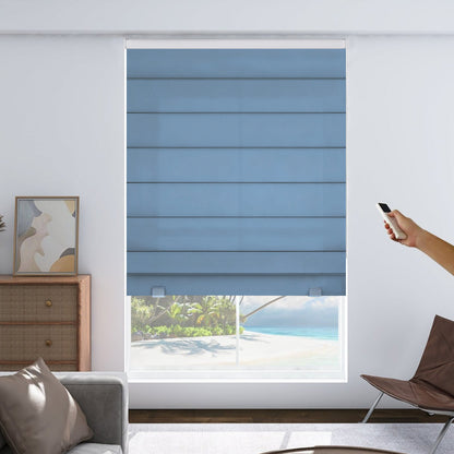 Joydeco Custom Motorization Blackout Roman Shades