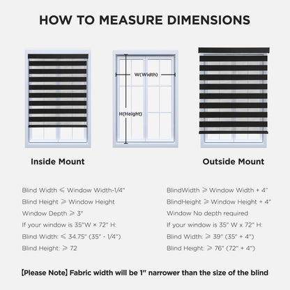 Joydeco Cordless Zebra Blinds for Windows, Dual Layer Light Control Window Blinds with Light-Proof Aluminum Cover, Free-Stop Roller Shades for Home & Office