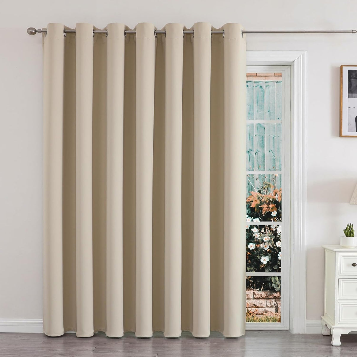 Joydeco Blackout Curtains sliding glass door curtains, patio sliding door living room extra wide curtains, room partition curtains.