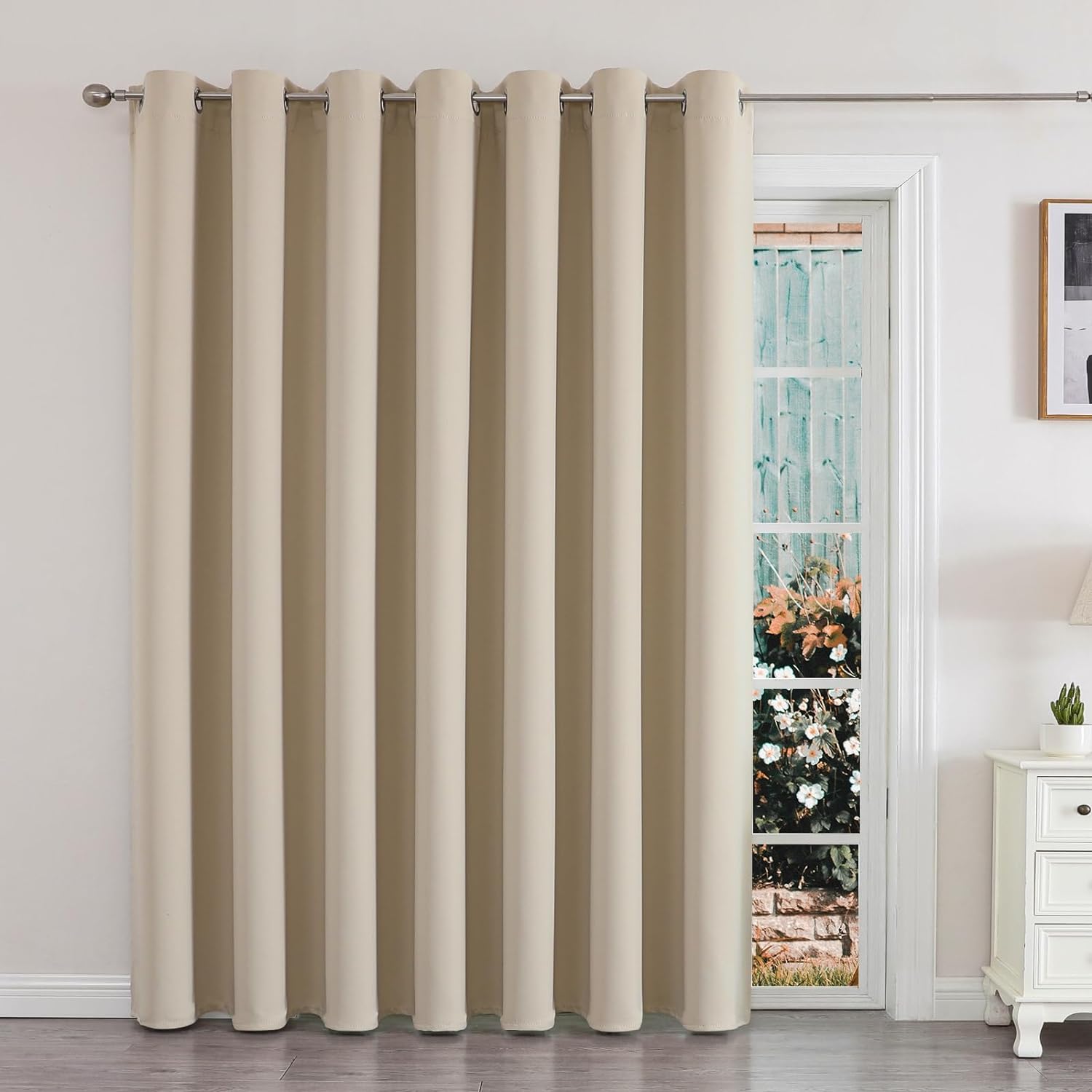 Joydeco Blackout Curtains sliding glass door curtains, patio sliding door living room extra wide curtains, room partition curtains.