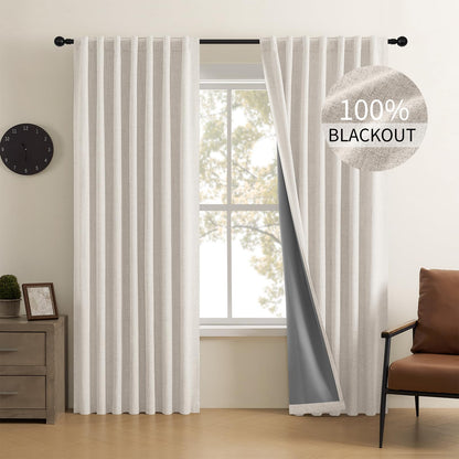 Rideaux 100 % occultants Joydeco en lin pour salon