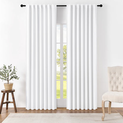 Rideaux occultants noirs Joydeco, 2 panneaux, 96 pouces de long, pour chambre à coucher