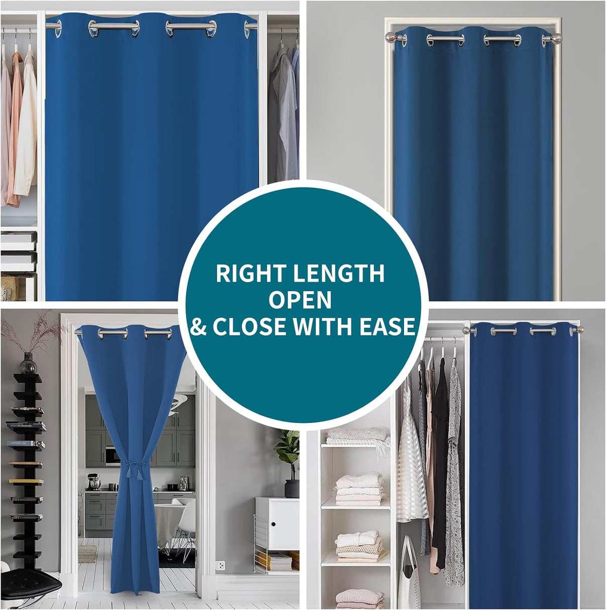 Joydeco Blackout Curtains sliding glass door curtains, patio sliding door living room extra wide curtains, room partition curtains.