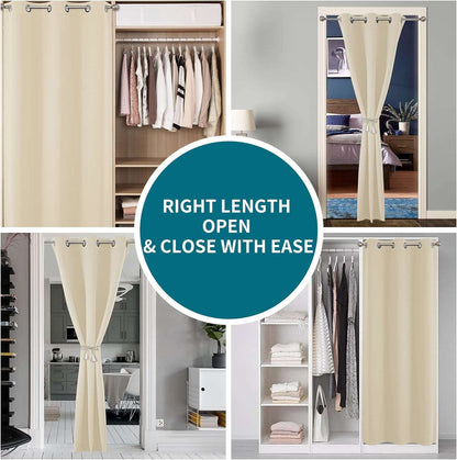 Joydeco Blackout Curtains sliding glass door curtains, patio sliding door living room extra wide curtains, room partition curtains.