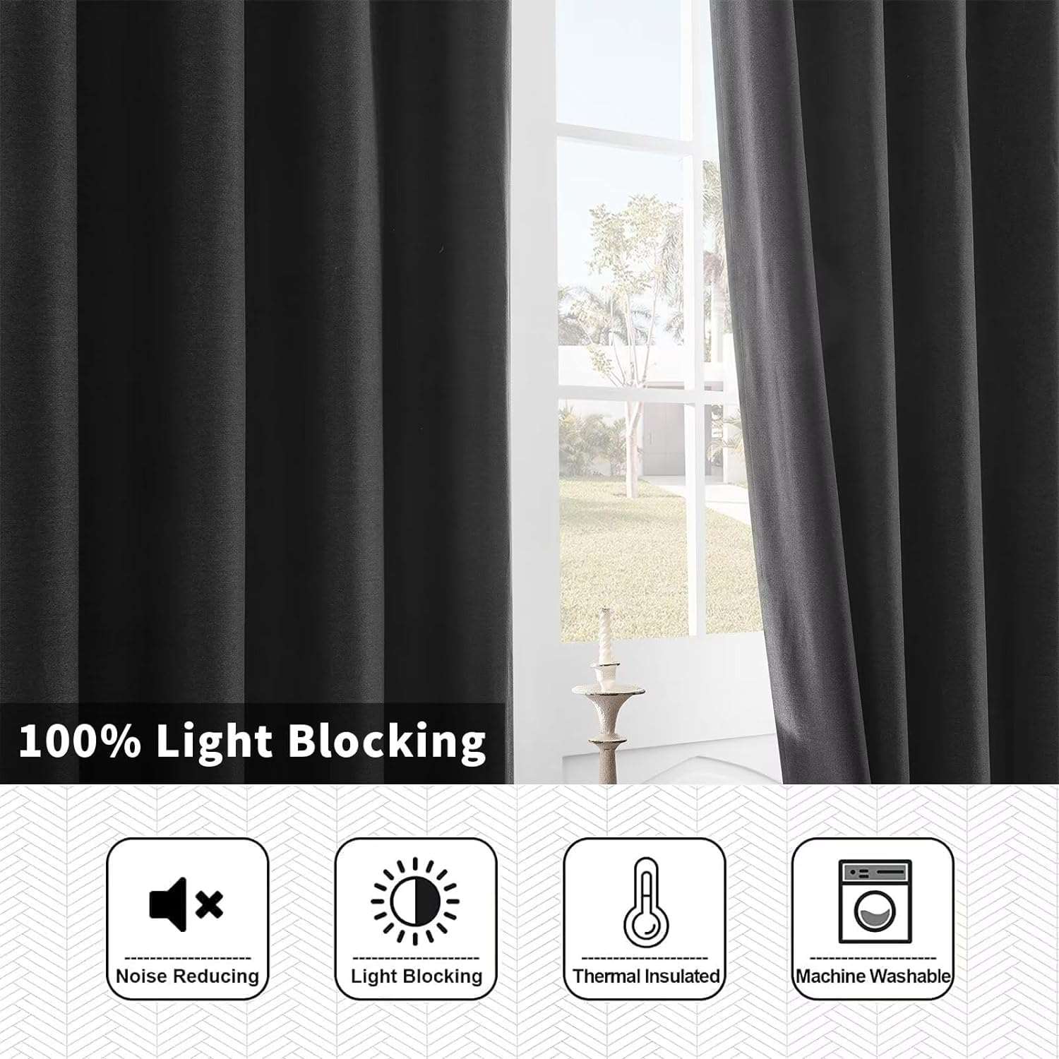 Joydeco Blackout Curtains  2 Panels Set, featuring thermal insulated long curtains - Joydeco