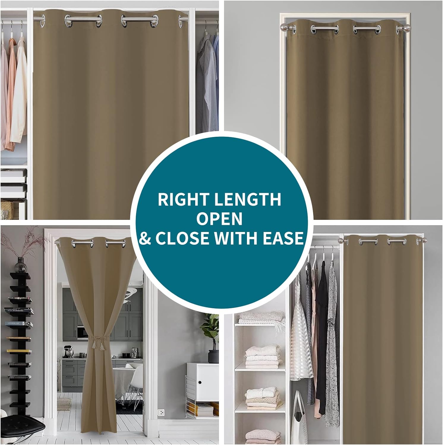 Joydeco Blackout Curtains sliding glass door curtains, patio sliding door living room extra wide curtains, room partition curtains.