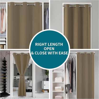 Joydeco Blackout Curtains sliding glass door curtains, patio sliding door living room extra wide curtains, room partition curtains.