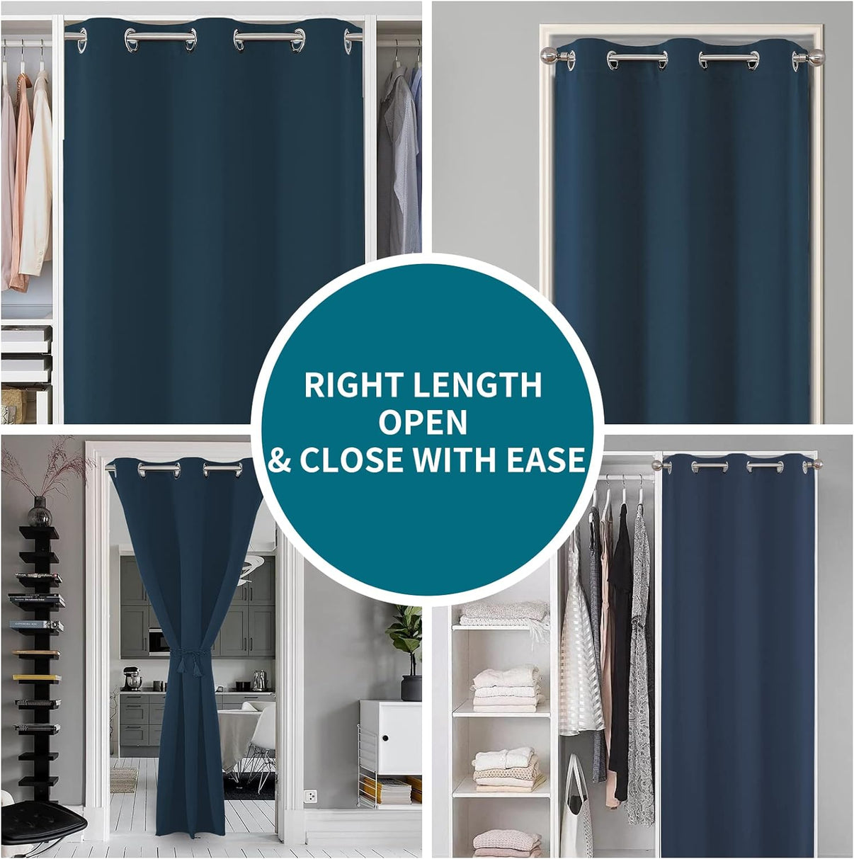 Joydeco Blackout Curtains sliding glass door curtains, patio sliding door living room extra wide curtains, room partition curtains.