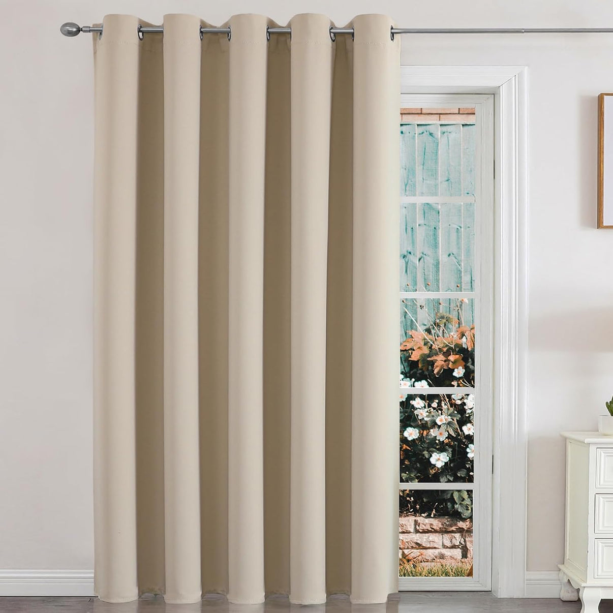 Joydeco Blackout Curtains sliding glass door curtains, patio sliding door living room extra wide curtains, room partition curtains.