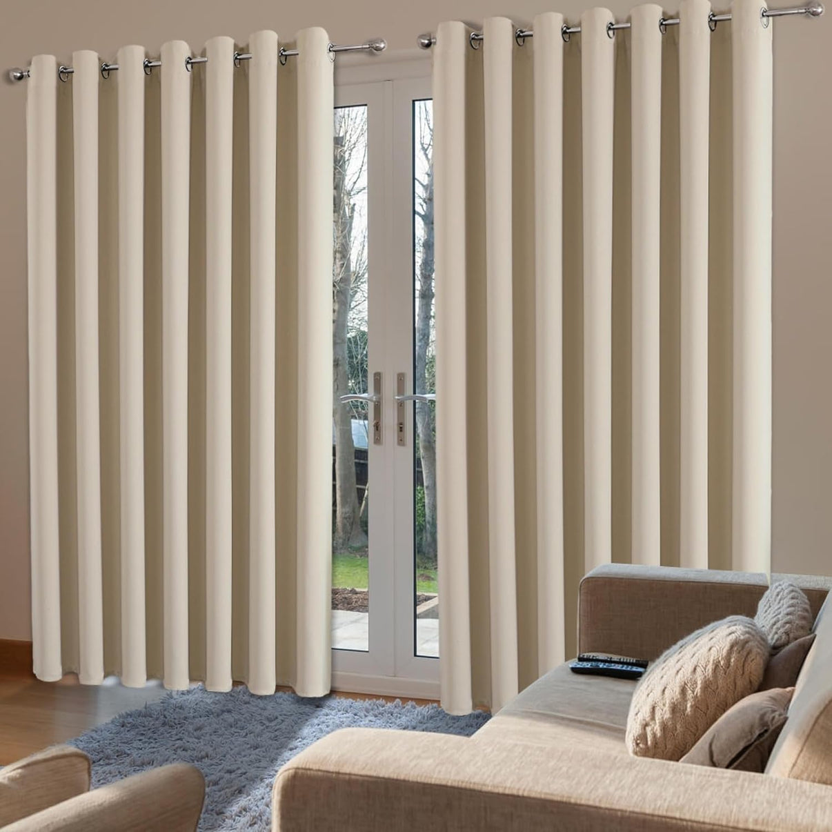 Joydeco Blackout Curtains sliding glass door curtains, patio sliding door living room extra wide curtains, room partition curtains.