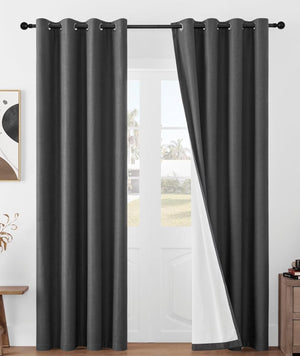 Joydeco Blackout Curtains  2 Panels Set, featuring thermal insulated long curtains - Joydeco