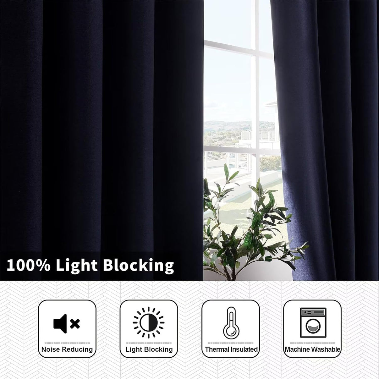 Joydeco Blackout Curtains 2 Panels Set, featuring thermal insulated long curtains
