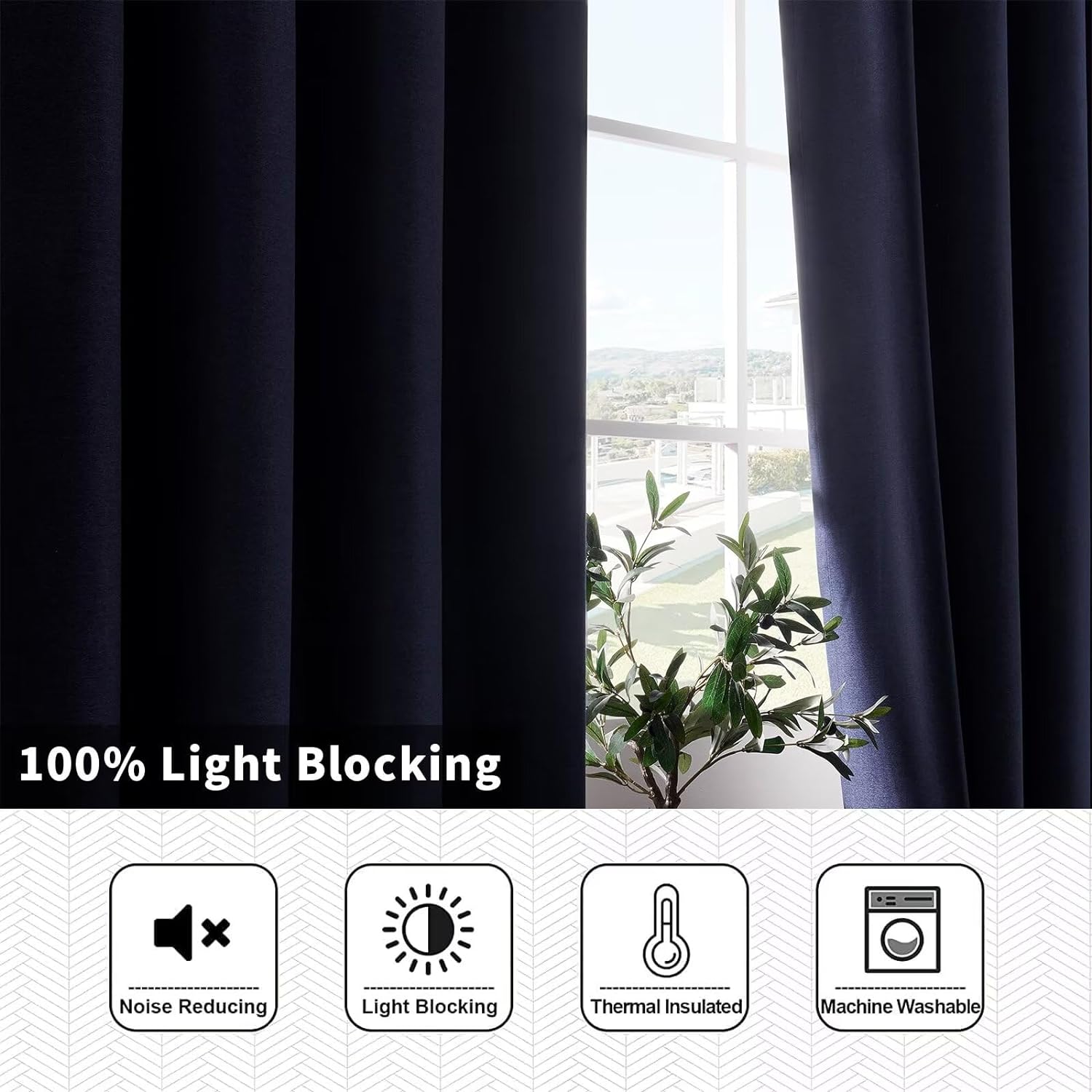 Joydeco Blackout Curtains  2 Panels Set, featuring thermal insulated long curtains - Joydeco