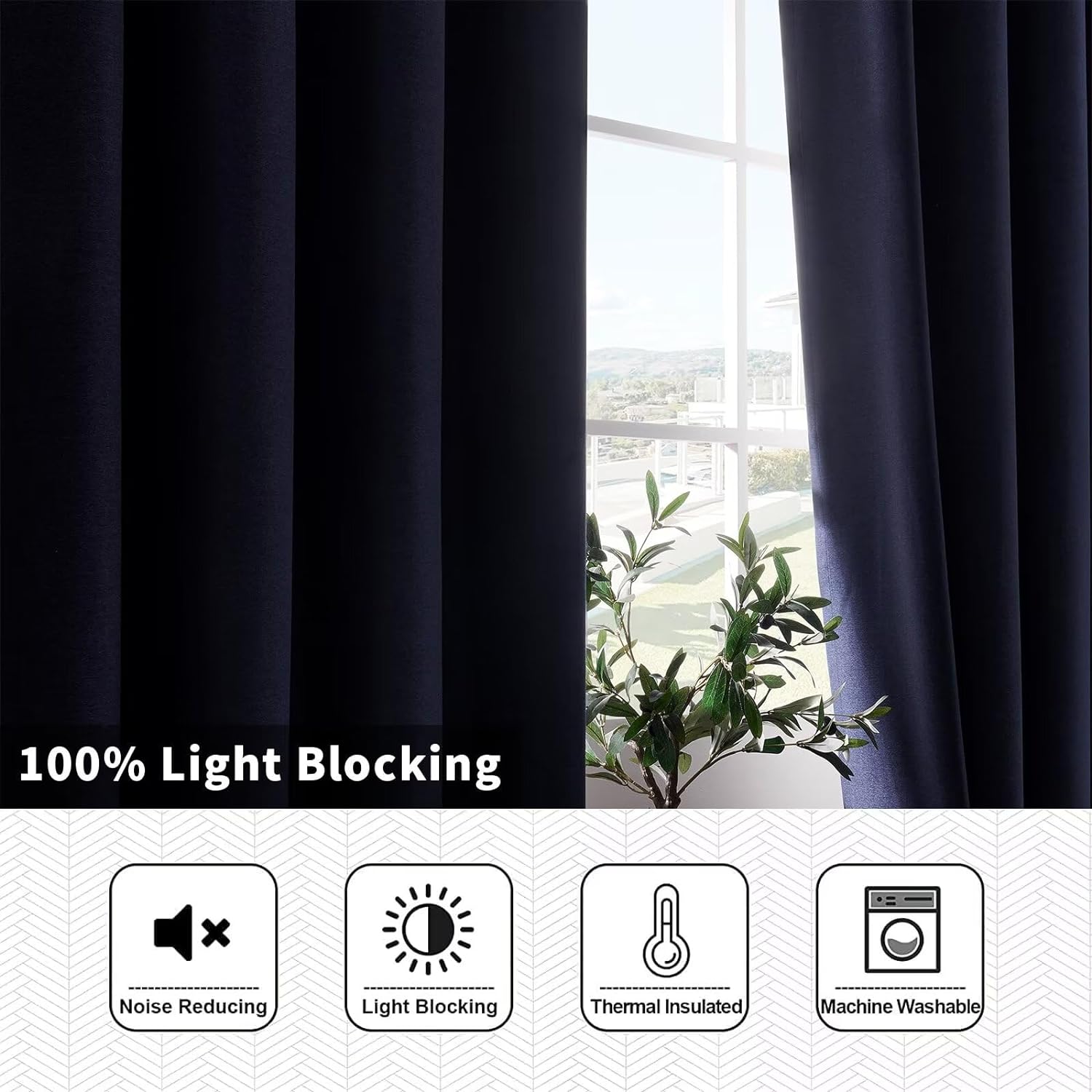 Joydeco Blackout Curtains 2 Panels Set, featuring thermal insulated long curtains