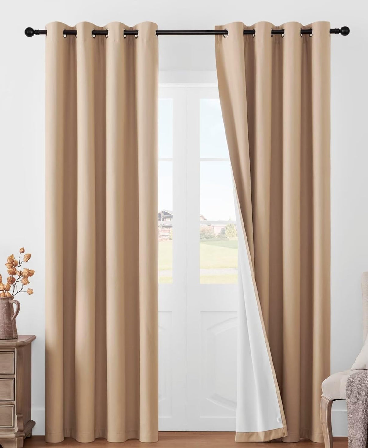 Joydeco Blackout Curtains 2 Panels Set, featuring thermal insulated long curtains
