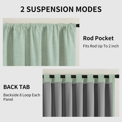 Joydeco 100% Blackout Curtains Faux Linen Curtains for Living Room