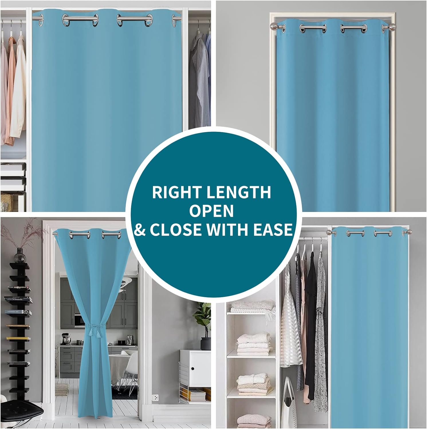 Joydeco Blackout Curtains sliding glass door curtains, patio sliding door living room extra wide curtains, room partition curtains.