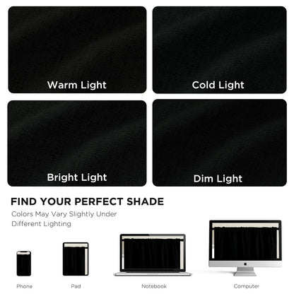 Joydeco 100% Blackout Curtains Faux Linen Curtains for Living Room