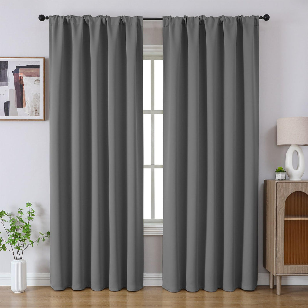 Joydeco Blackout Curtains for Bedroom, Thermal Insulated Blackout Curtains, Room Darkening Drapes for Living Room Window Rod Pocket Back Tab
