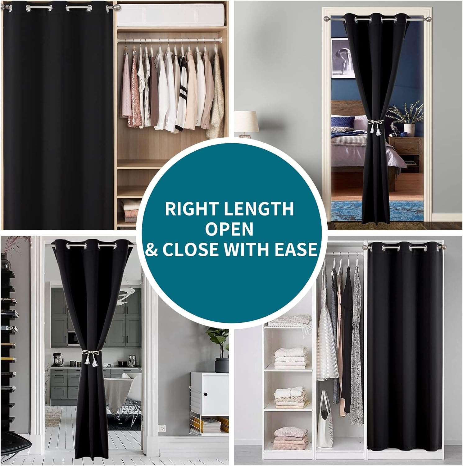 Joydeco Blackout Curtains sliding glass door curtains, patio sliding door living room extra wide curtains, room partition curtains.