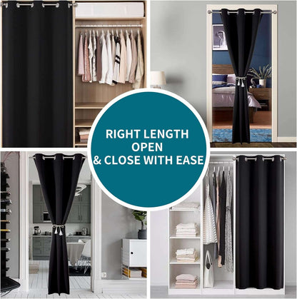 Joydeco Blackout Curtains sliding glass door curtains, patio sliding door living room extra wide curtains, room partition curtains.