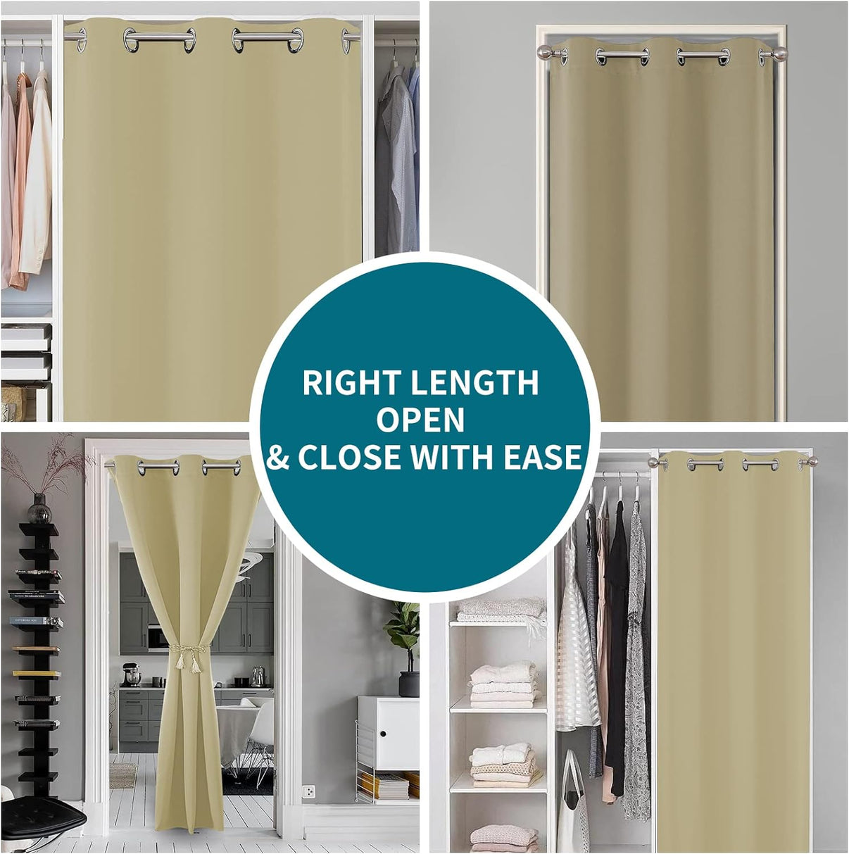 Joydeco Blackout Curtains sliding glass door curtains, patio sliding door living room extra wide curtains, room partition curtains.