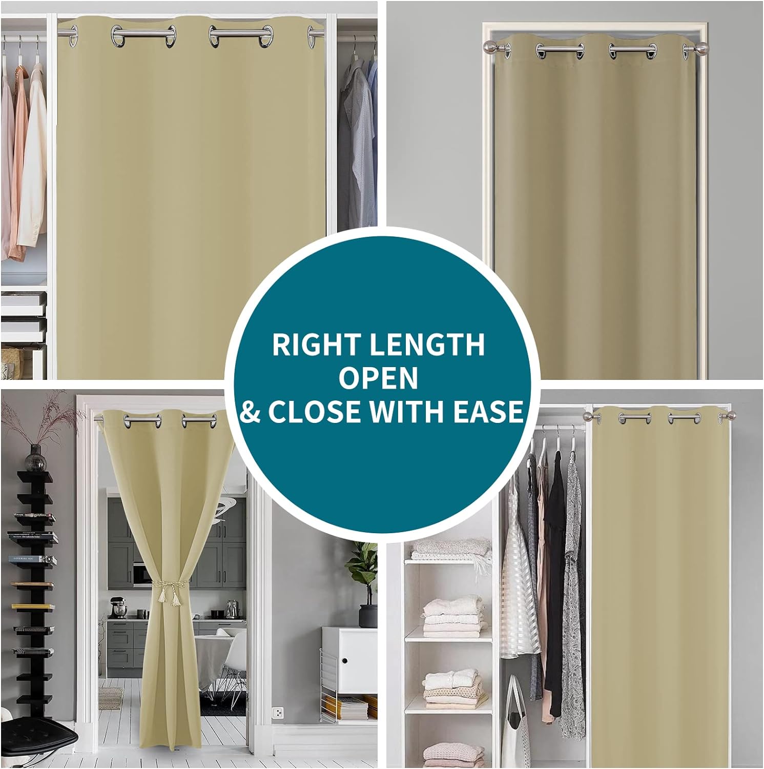 Joydeco Blackout Curtains sliding glass door curtains, patio sliding door living room extra wide curtains, room partition curtains.