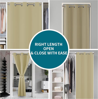 Joydeco Blackout Curtains sliding glass door curtains, patio sliding door living room extra wide curtains, room partition curtains.