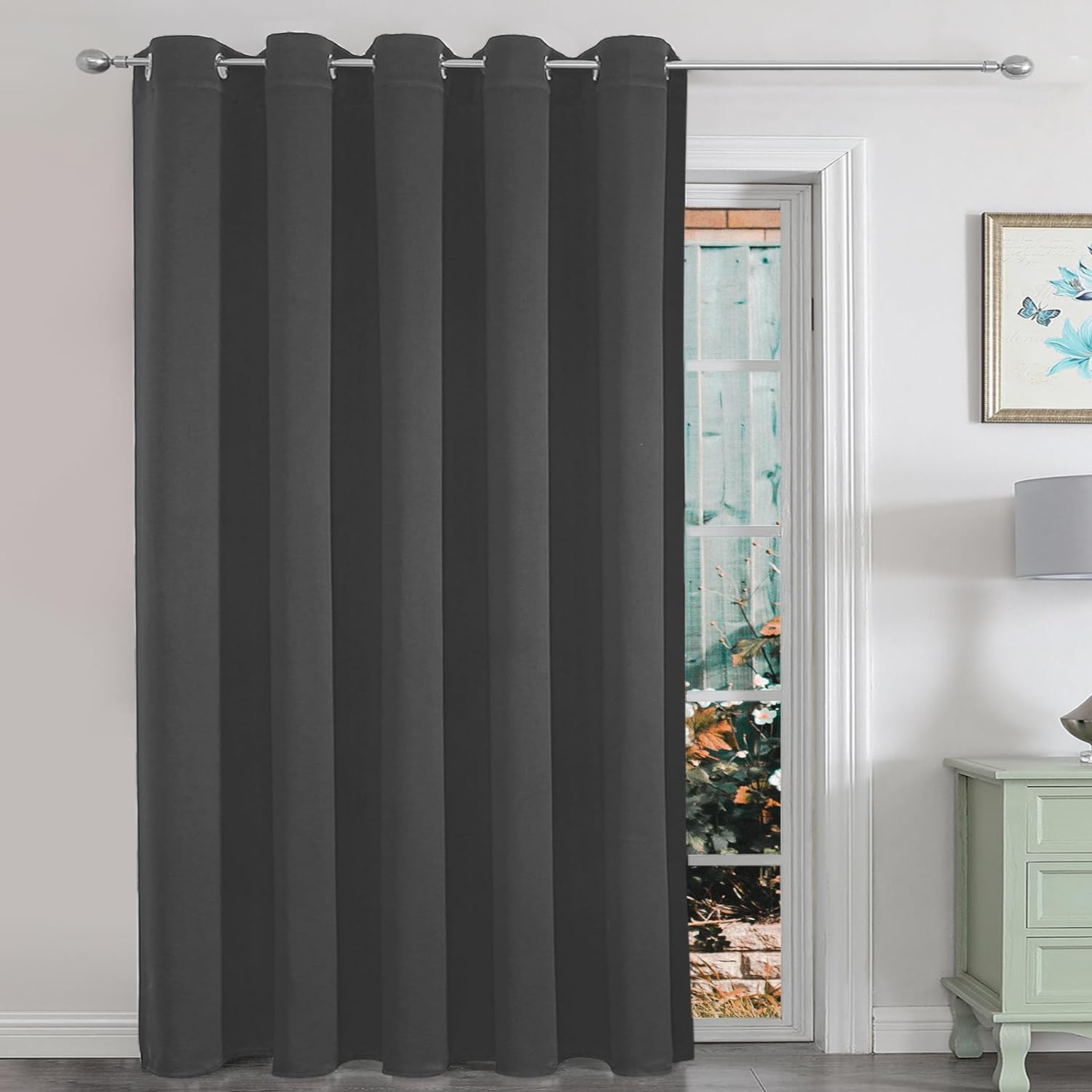 Joydeco Blackout Curtains sliding glass door curtains, patio sliding door living room extra wide curtains, room partition curtains.