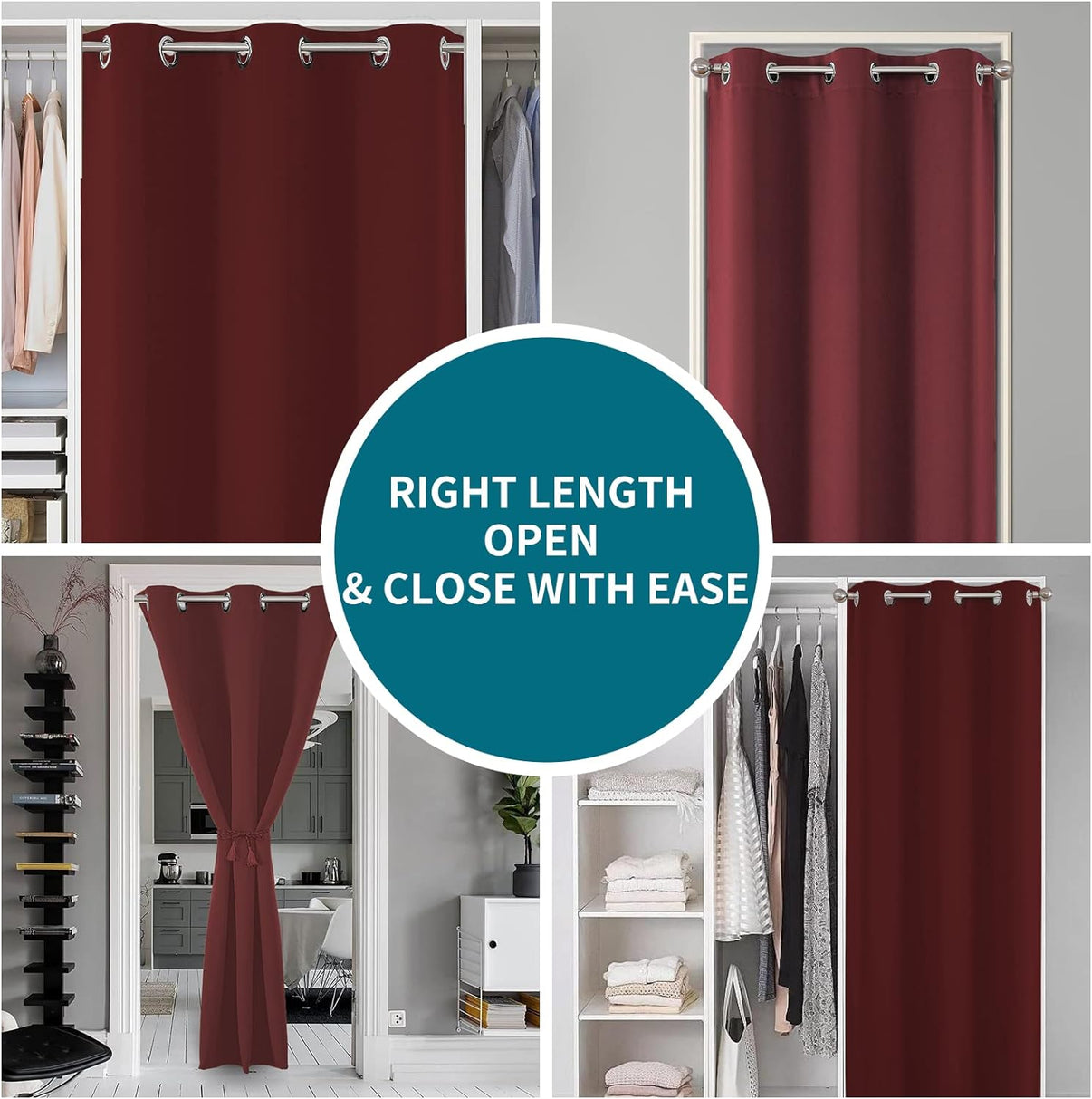 Joydeco Blackout Curtains sliding glass door curtains, patio sliding door living room extra wide curtains, room partition curtains.
